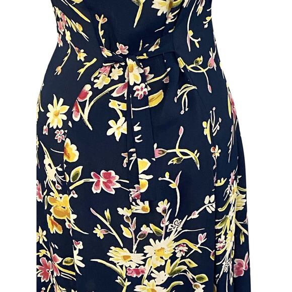 Vintage 80s Floral Blue Button Down Secretary Dress Size 5/6 Church Lady - Picture 8 of 10